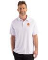 Clemson Tigers Alumni Cutter & Buck Prospect Recycled Featherlight Stretch Mens Sport Polo White Front Thumbnail Image