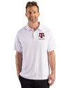Texas A&M Aggies Alumni Cutter & Buck Prospect Recycled Featherlight Stretch Mens Sport Polo White Front Thumbnail Image
