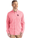  Cutter & Buck Skyline Recycled Gingham Mens Big & Tall Long Sleeve Button Down  Dress Shirt Red/White Front Thumbnail Image