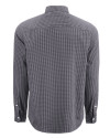 Cutter & Buck Skyline Recycled Gingham Mens Big & Tall Long Sleeve Button Down  Dress Shirt Black/Elemental Grey Mannequin Back Thumbnail Image
