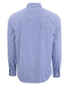 View image 12: Texas Rangers - Cutter & Buck Skyline Recycled Gingham Mens Long Sleeve Button Down Dress Shirt Tour Blue/White Mannequin Back