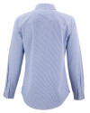  Cutter & Buck Skyline Recycled Pinstripe Womens Long Sleeve Spread Collar Dress Shirt Tour Blue/White Mannequin Back Thumbnail Image