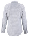  Cutter & Buck Skyline Recycled Gingham Womens Long Sleeve Spread Collar Dress Shirt Concrete/White Mannequin Back Thumbnail Image