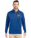 Los Angeles Rams- Cutter & Buck Adapt Recycled Soft Knit Stretch  Mens Big & Tall Quarter Zip Pullover Tour Blue Front Thumbnail Image