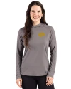 Los Angeles Rams- Cutter & Buck Prospect Recycled  Featherlight Stretch Womens Hooded Pullover Elemental Grey Front Thumbnail Image