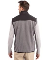 Los Angeles Rams- Cutter & Buck Cascade Epic Comfort Recycled Sherpa Fleece Mens Full Zip Vest Elemental Grey/Black Back Thumbnail Image