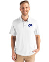 Los Angeles Rams- Cutter & Buck Coastline Recycled Double Peached Mens Polo White Front Thumbnail Image