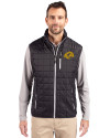 Los Angeles Rams- Cutter & Buck Rainier Recycled Insulated Puffer Mens Full Zip Vest Black Front Thumbnail Image