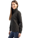 Los Angeles Rams- Cutter & Buck Roam Recycled Buttery-Soft Knit Womens Full Zip Jacket Black Side Thumbnail Image