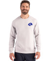 View image 7: Los Angeles Rams- Cutter & Buck Roam Recycled Buttery-Soft Knit Mens Crew Neck Pullover Solitaire Front