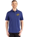 Los Angeles Rams- Cutter & Buck Advantage Refresh Recycled Cotton-Blend Pique Mens Big & Tall Polo Tour Blue Front Thumbnail Image