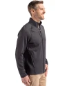 Los Angeles Rams- Cutter & Buck Peshastin Recycled GridFleece Mens Full Zip Jacket Black Heather Side Thumbnail Image