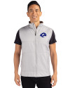 Los Angeles Rams- Cutter & Buck Stealth Recycled Hybrid Quilted Mens Windbreaker Vest Polished Medium Gray Front Thumbnail Image