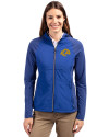 Los Angeles Rams- Cutter & Buck Adapt Recycled Soft Knit Stretch Womens Hybrid Full Zip Jacket Tour Blue Front Thumbnail Image