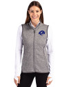Los Angeles Rams- Cutter & Buck Mainsail Sweater-Knit Womens Full Zip Vest Polished Heather Front Thumbnail Image
