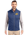 Los Angeles Rams- Cutter & Buck Mainsail Sweater-Knit Mens Full Zip Vest Tour Blue Heather Front Thumbnail Image