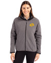View image 4: Los Angeles Rams- Cutter & Buck Cascade Epic Comfort Recycled Sherpa Fleece Womens Full Zip Jacket Elemental Grey/Black Front