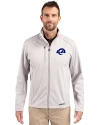 Los Angeles Rams- Cutter & Buck Evoke Recycled HoneycombFleece Mens Full Zip Jacket CONCRETE Front Thumbnail Image