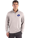 Los Angeles Rams- Cutter & Buck Forge Recycled Four-Way Stretch Mens Big & Tall Quarter Zip Pullover Polished Heather Front Thumbnail Image