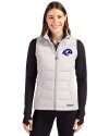 Los Angeles Rams- Cutter & Buck Evoke Recycled HoneycombFleece Womens Hybrid Full Zip Vest CONCRETE Front Thumbnail Image