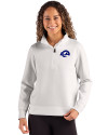 Los Angeles Rams- Cutter & Buck Roam Recycled Buttery-Soft Knit Womens Quarter Zip Pullover Solitare Front Thumbnail Image