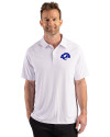 Los Angeles Rams- Cutter & Buck Prospect Recycled Featherlight Stretch Mens Sport Polo White Front Thumbnail Image