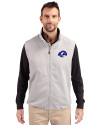 Los Angeles Rams- Cutter & Buck Charter Recycled Packable Mens Full Zip Vest Polished Medium Gray Front Thumbnail Image