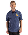 Seattle Mariners Cooperstown Cutter & Buck Pike Recycled Fern Print Mens Big & Tall Polo Navy Blue Front Thumbnail Image