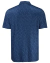 Tampa Bay Rays Mono Cutter & Buck Pike Recycled Fern Print Mens Big & Tall Polo Navy Blue Mannequin Back Thumbnail Image