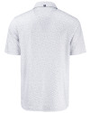 Tampa Bay Rays Cooperstown Cutter & Buck Pike Recycled Fern Print Mens Big & Tall Polo Polished Medium Gray Mannequin Back Thumbnail Image