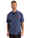 Toronto Blue Jays City Connect Cutter & Buck Pike Recycled Fern Print Mens Big & Tall Polo Navy Blue Front Thumbnail Image