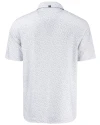 View image 6: Tampa Bay Rays City Connect Cutter & Buck Pike Recycled Fern Print Mens Big & Tall Polo Polished Medium Gray Mannequin Back