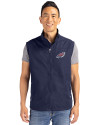 Philadelphia Eagles Americana - Cutter & Buck Charter Recycled Packable Mens Big & Tall Full Zip Vest Navy Blue Front Thumbnail Image