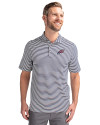 Philadelphia Eagles Americana - Cutter & Buck Virtue Recycled Stripe Featherlight Pique Mens Big & Tall Polo Navy Blue Front Thumbnail Image