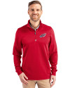 Philadelphia Eagles Americana - Cutter & Buck Traverse Recycled Smooth Stretch Mens Quarter Zip Pullover Red Front Thumbnail Image