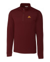 Minnesota Golden Gophers Cutter & Buck Advantage Mens Zip Mock Bordeaux Mannequin Thumbnail Image