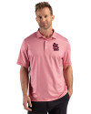 St. Louis Cardinals Cutter & Buck Pike Recycled Lattice Print Mens Big & Tall Polo Red Front Thumbnail Image