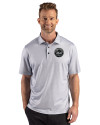 New York Mets Mono Cutter & Buck Pike Recycled Lattice Print Mens Big & Tall Polo Elemental Grey Front Thumbnail Image