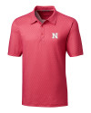 Nebraska Cornhuskers Cutter & Buck Pike Mini Pennant Print Stretch Mens Polo Cardinal Red Mannequin Thumbnail Image
