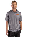 Pittsburgh Pirates Cooperstown Cutter & Buck Pike Recycled Lattice Print Mens Big & Tall Polo Black Front Thumbnail Image