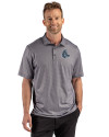 Boston Red Sox Mono Cutter & Buck Pike Recycled Lattice Print Mens Polo Black Front Thumbnail Image