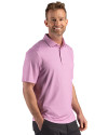 Boston Red Sox Mono Cutter & Buck Pike Recycled Lattice Print Mens Polo Gelato Fuchsia Side Thumbnail Image