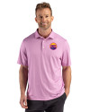 Colorado Rockies City Connect- Cutter & Buck Pike Recycled Lattice Print Mens Polo Gelato Fuchsia Front Thumbnail Image