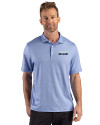 Detroit Tigers City Connect Cutter & Buck Pike Recycled Lattice Print Mens Polo Tour Blue Front Thumbnail Image