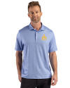 Seattle Mariners Cooperstown Cutter & Buck Pike Recycled Lattice Print Mens Polo Tour Blue Front Thumbnail Image