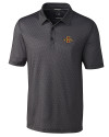 Iowa State Cyclones Cutter & Buck Pike Mini Pennant Print Stretch Mens Polo Black Mannequin Thumbnail Image