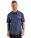 Toronto Blue Jays Cooperstown Cutter & Buck Pike Recycled Fern Print Mens Polo Navy Blue Front Thumbnail Image
