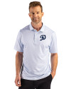 Los Angeles Dodgers City Connect- Cutter & Buck Pike Recycled Fern Print Mens Polo Atlas Light Blue Front Thumbnail Image