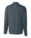 Nebraska Cornhuskers Cutter & Buck Holman Stripe Half Zip Black Heather Mannequin Back Thumbnail Image