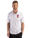 Cleveland Guardians - Cutter & Buck Pike Recycled Fern Print Mens Polo Polished Medium Gray Front Thumbnail Image